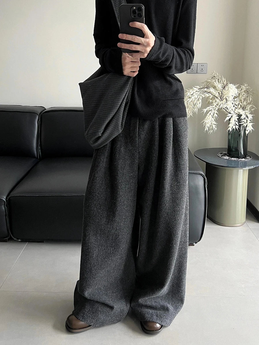 Reddachic Tweed Wide Leg Suit Pants