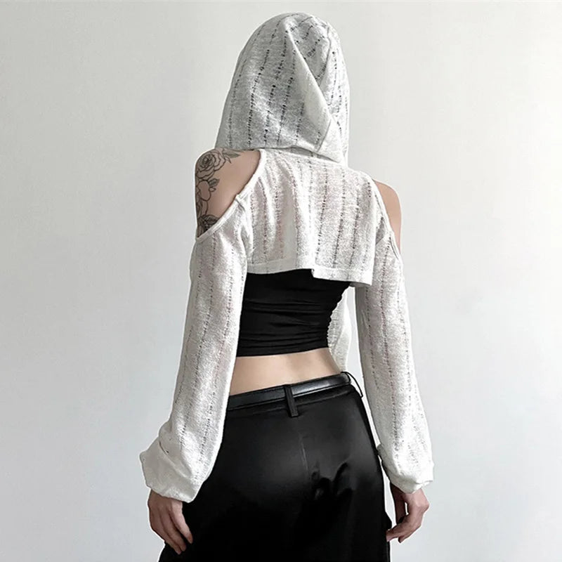 Metal Buckle Hollow Out Sunscreen Cardigan
