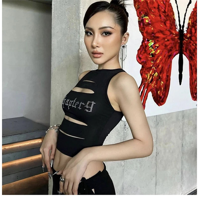 Black Gothic Vintage Y2K Camisole Tank