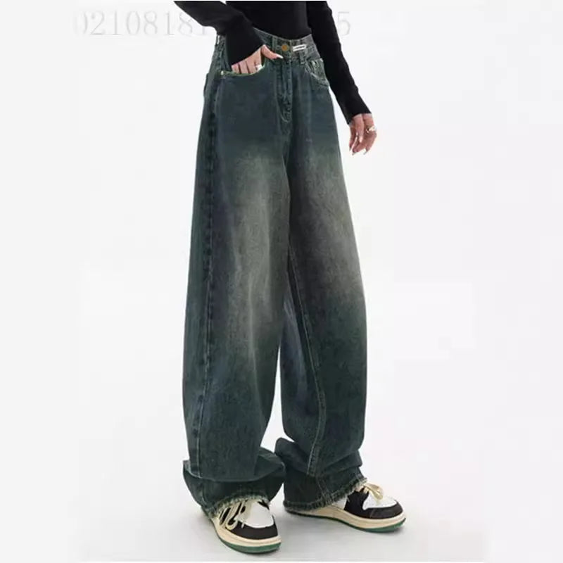 High Waist Wide Leg Denim Jeans