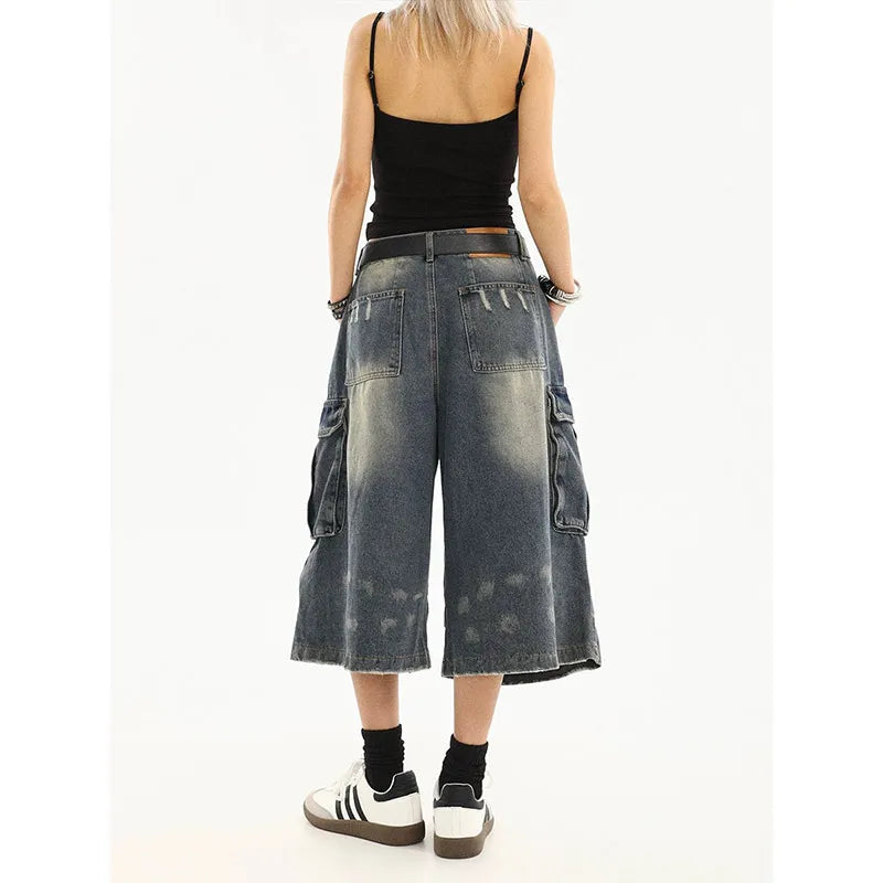 Vintage Washed American Style Pleated Pants