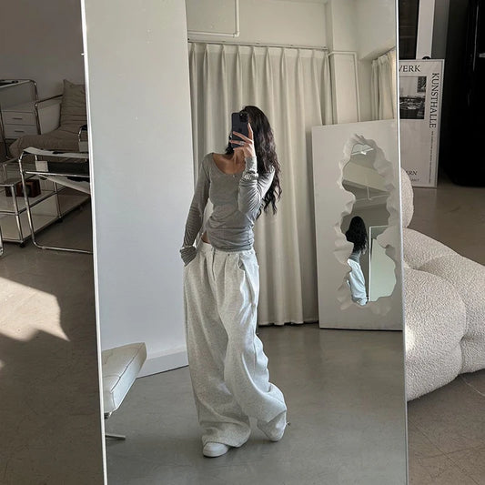 Classic Striped Wide Leg Sweatpants