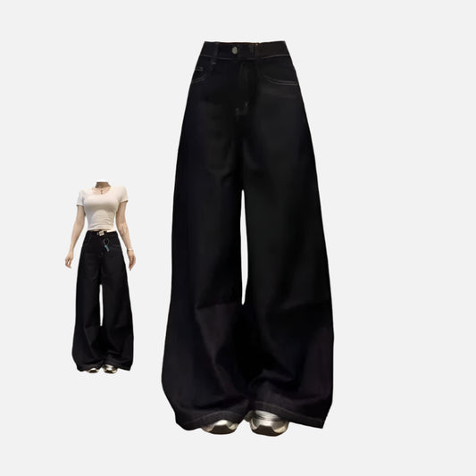 Classic Black High Waist Wide Jeans