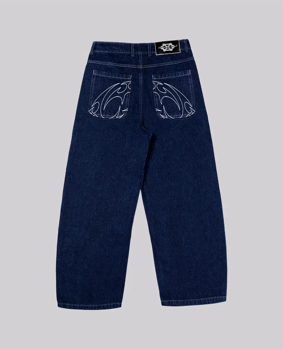 Retro Embroidery Loose Straight Jeans