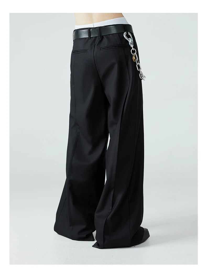 Luxury Designer Black Wide Leg Pants