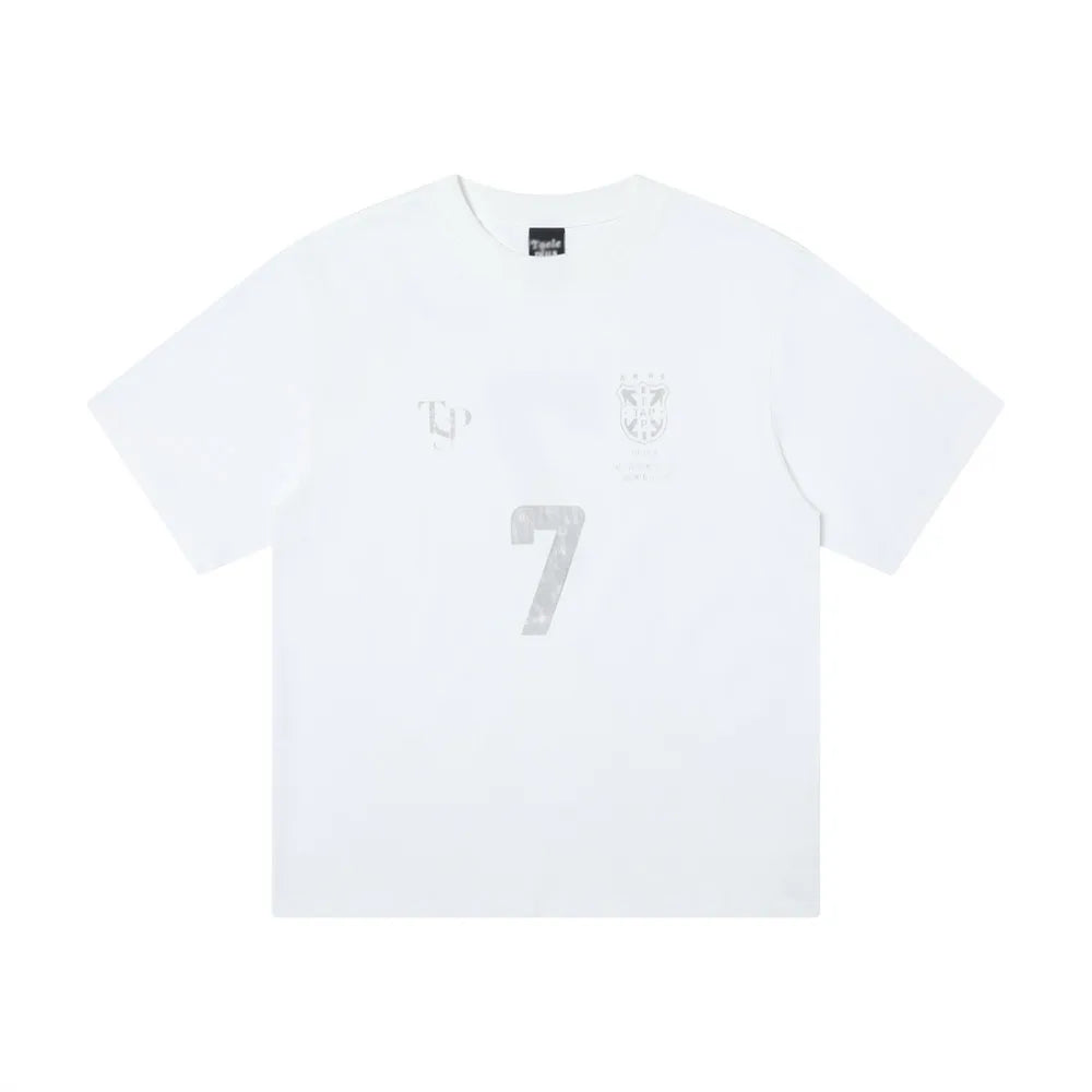 Retro Loose Crew Neck Letter T-Shirt