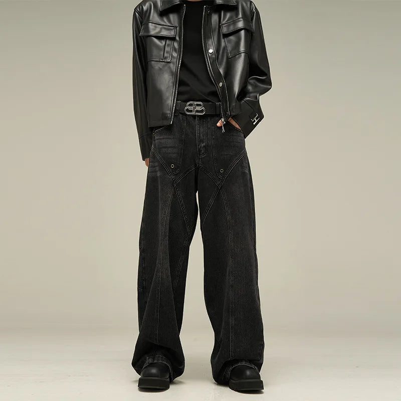 Vintage American Style Baggy Wide Jeans