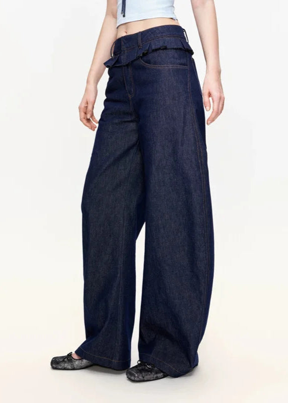 Washed High Waist Black Denim Jeans