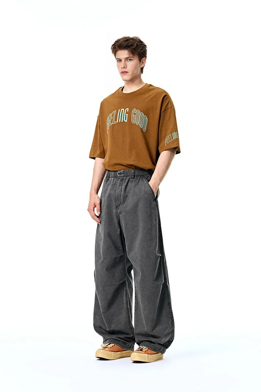 Vintage Washed Wide Leg Cargo Pants