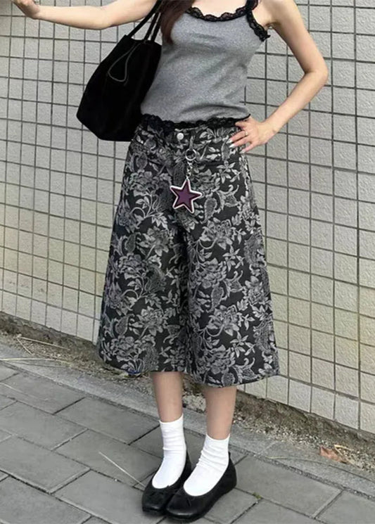 Retro High Waist Denim Shorts