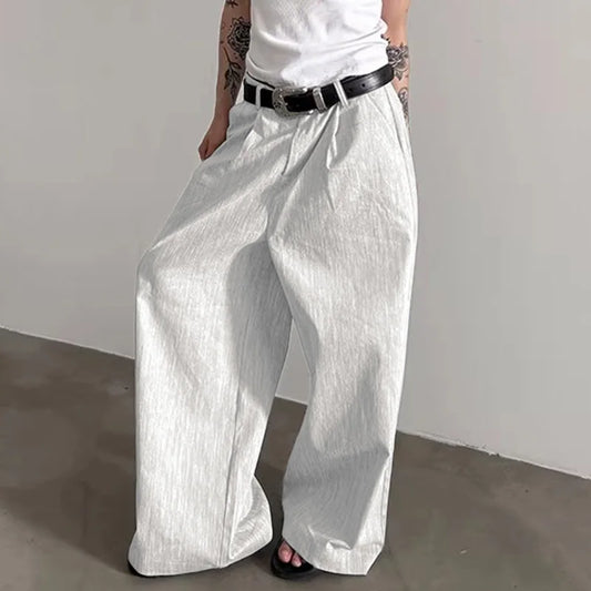 Solid Color Wide Leg Casual Pants