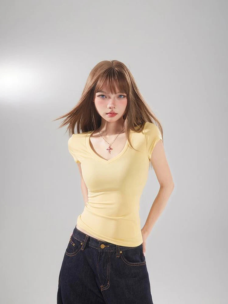 Versatile Slim Fit V-Neck T-Shirt