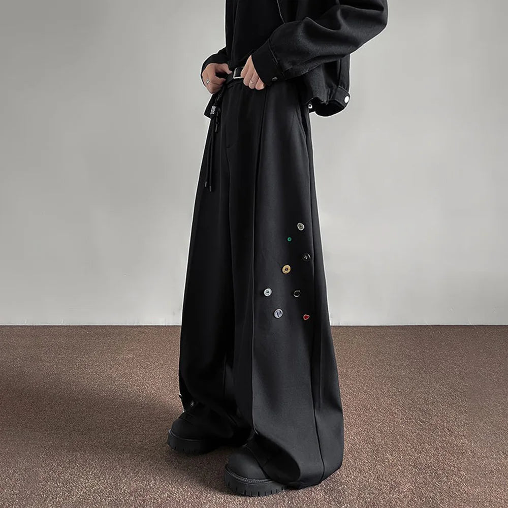 Youthful Wide Leg Button Trousers Pants