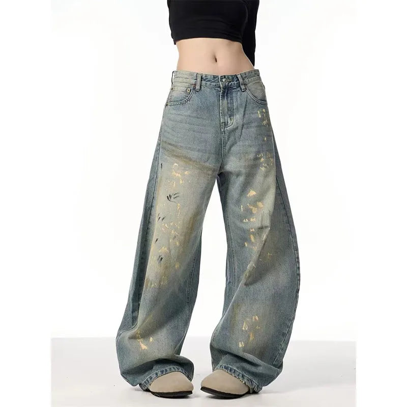 Vintage Korean Chic Blue Denim Jeans