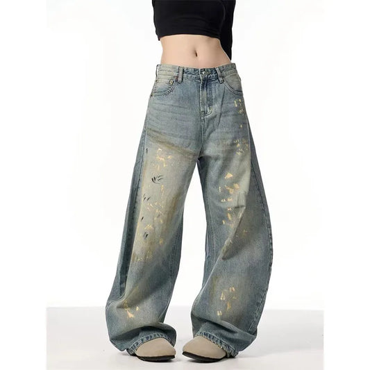 Vintage Korean Chic Blue Denim Jeans