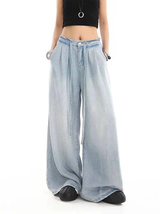 Versatile Trendy Drape Wide Leg Jeans