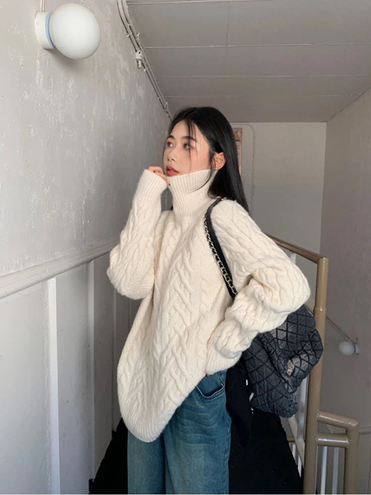 Cozy Knitted Turtleneck Sweater Autumn Winter