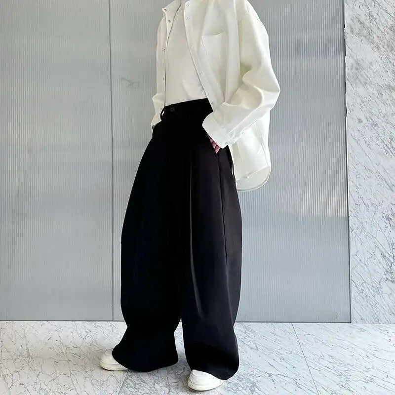 Versatile Slim Thickened Pleated Wide Pants