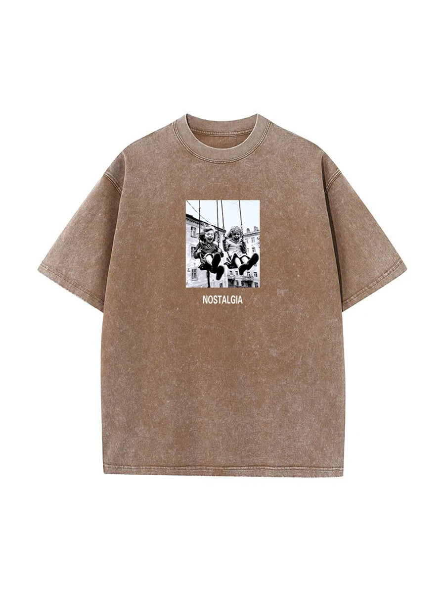 Retro Vintage Printed Cotton T-Shirt