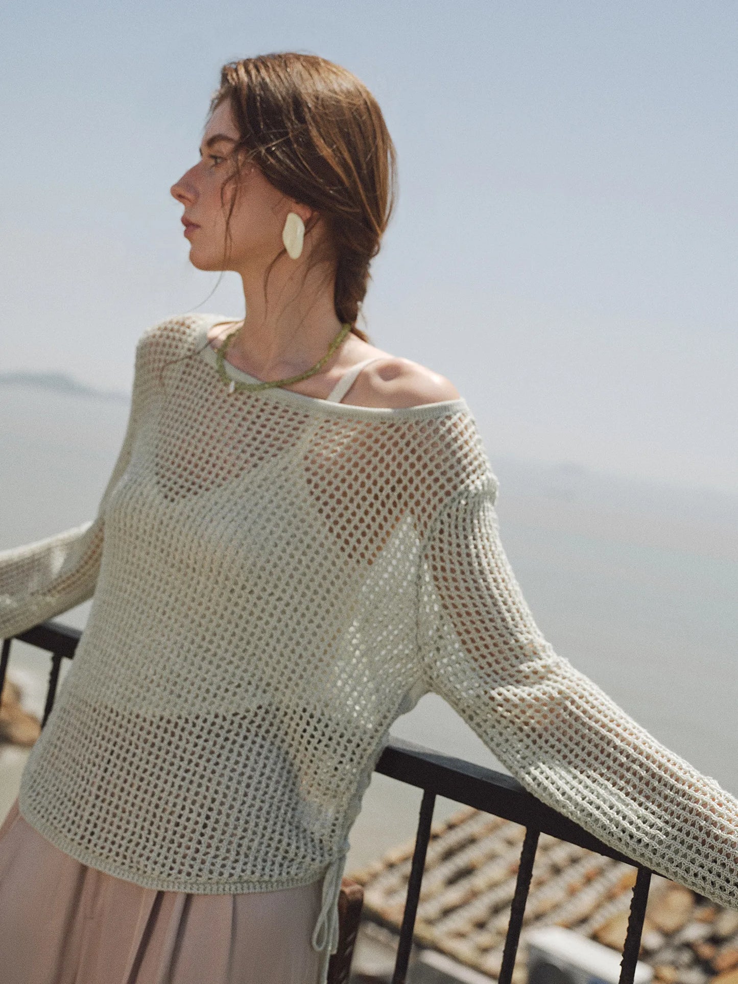 Relaxed Knit Overlay Cardigan for Summer