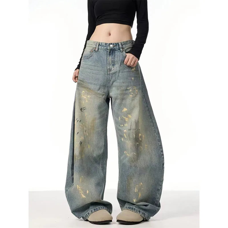 Vintage Korean Chic Blue Denim Jeans