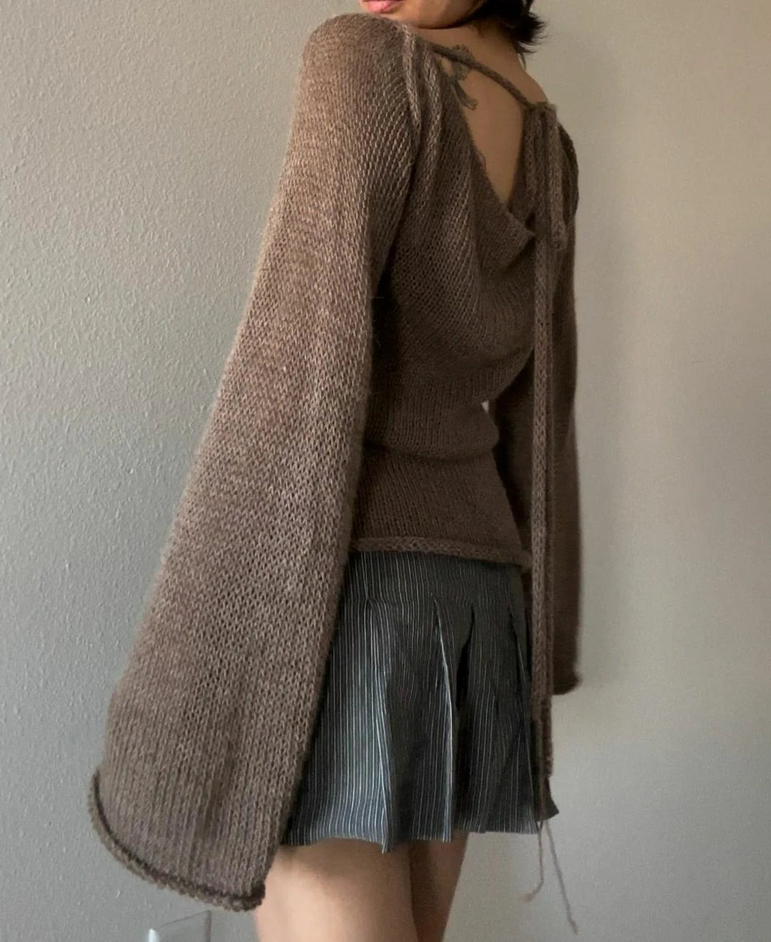 Elegant Knit Boat Neck Sweater T-Shirt