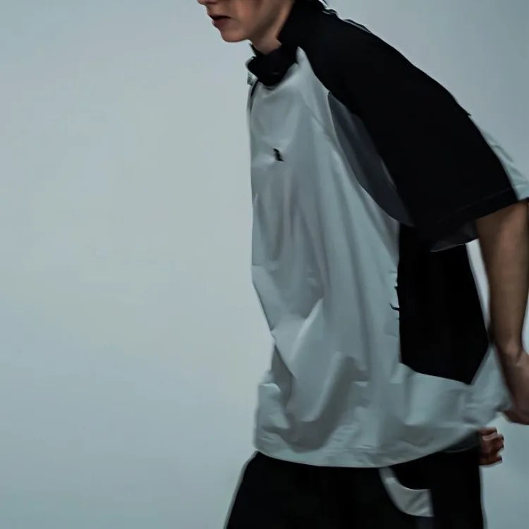 Mountain Style Color Block Zipper T-Shirt