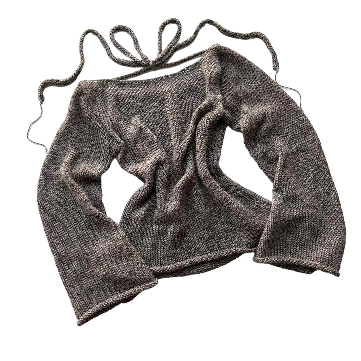Elegant Knit Boat Neck Sweater T-Shirt