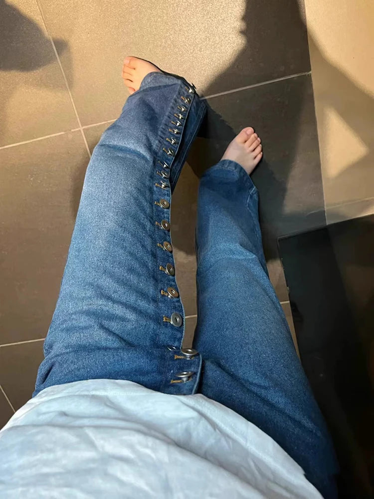 Retro High Waisted Wide Leg Jeans