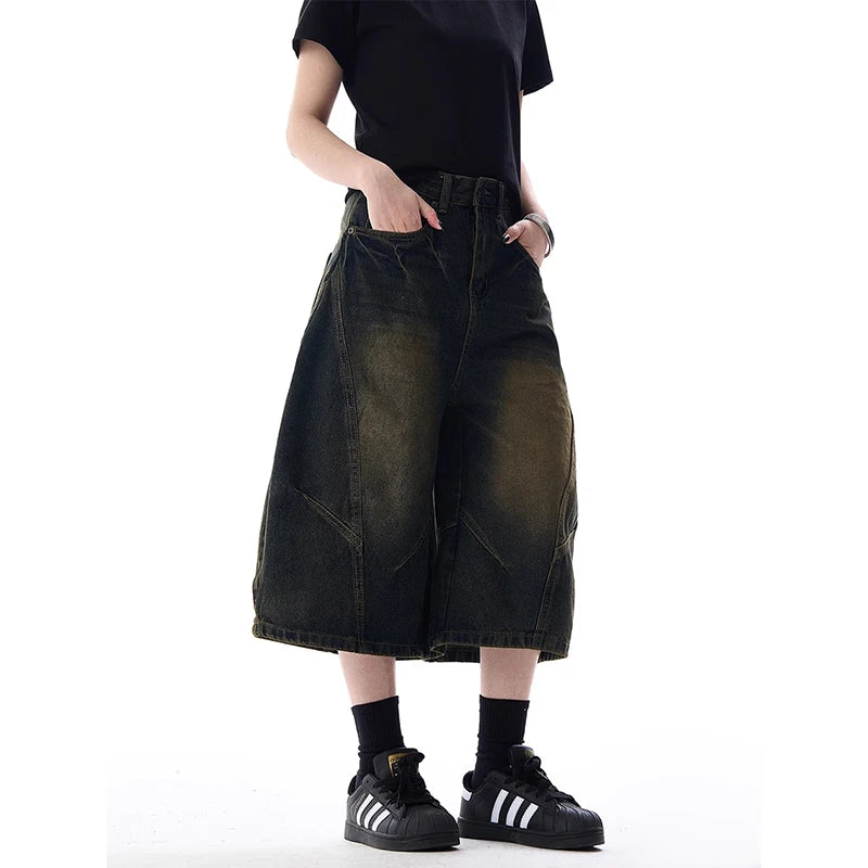 Vintage Gothic High Waist Cargo Jeans