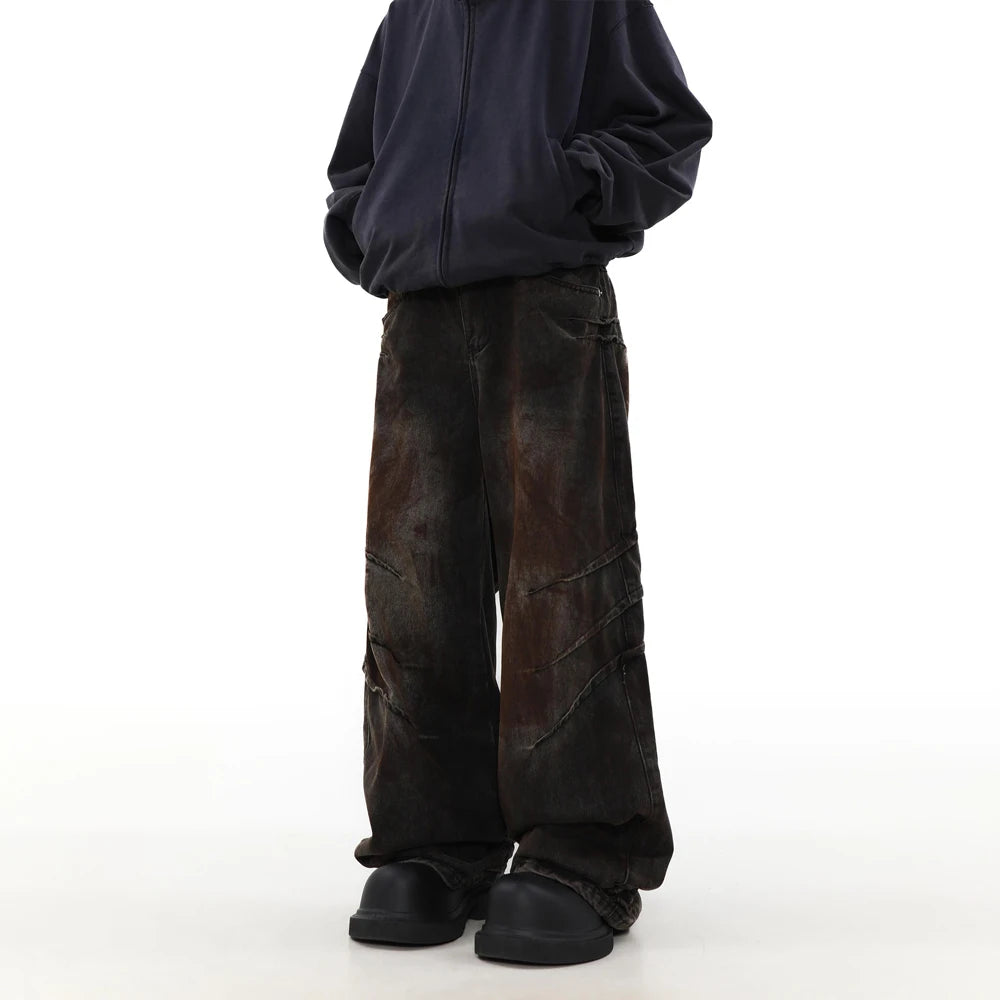 Vintage Wide Leg Brown Denim Jeans
