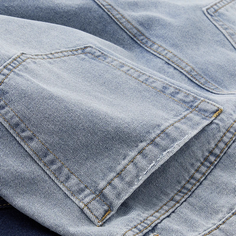 American Oversized Washed Denim Wide Jeans