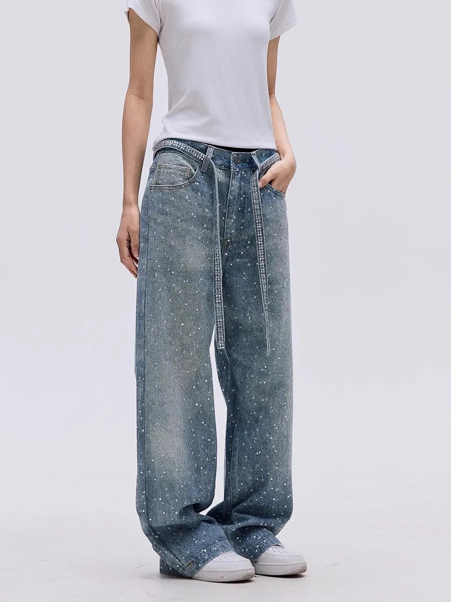 Shining Rhinestones Luxury High Waist Jeans