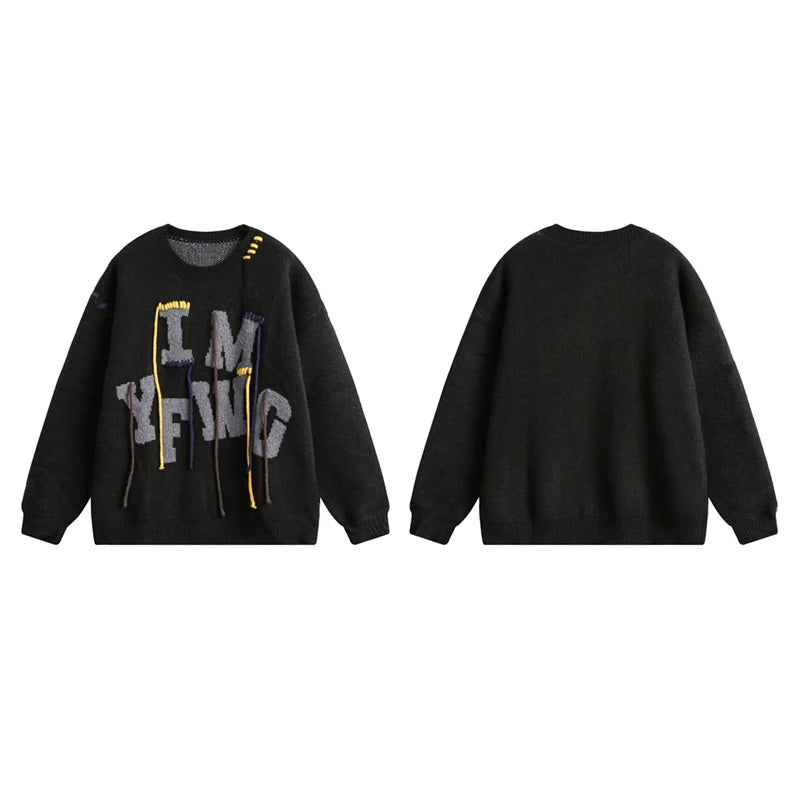 Luxury Oversize Alphabet Embroidered Knit Shirt