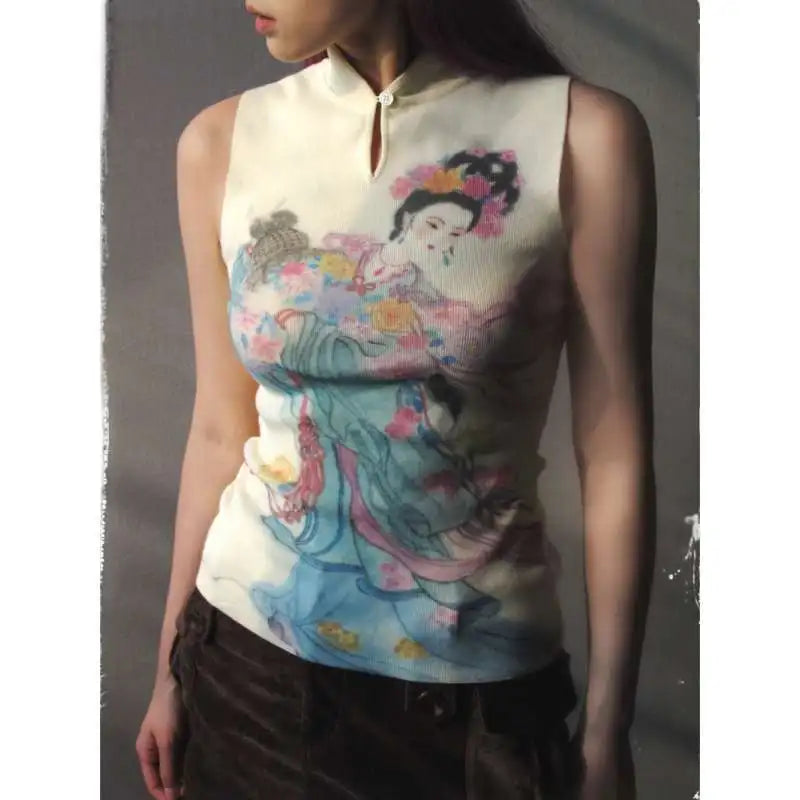 Vintage Chinese Style Sexy Sleeveless