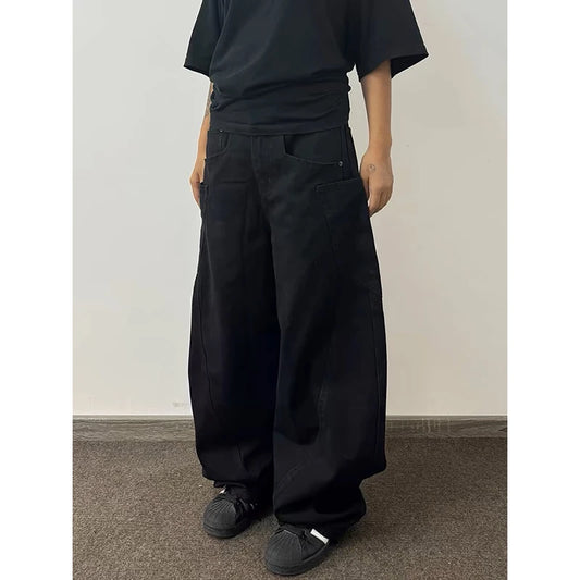 Vintage Black Wide Leg Denim Jeans