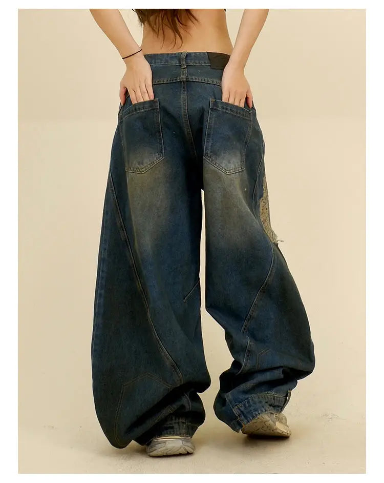Trendy Loose Retro Wide Leg Jeans