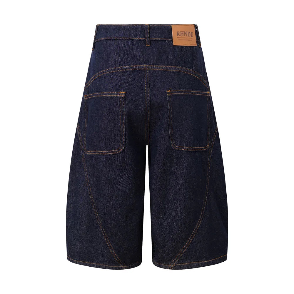 Retro Wide Leg Denim Shorts