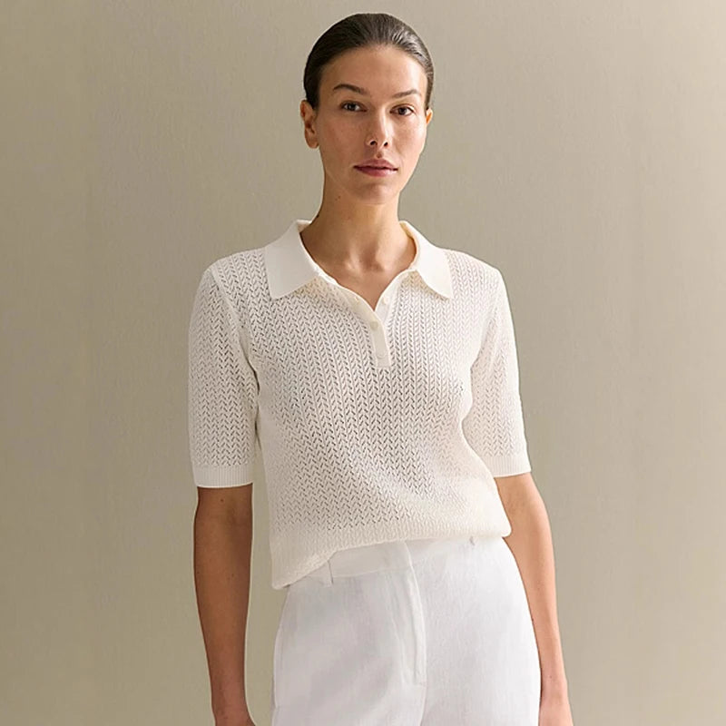 Modern Loose Knit Short Sleeve T-Shirt