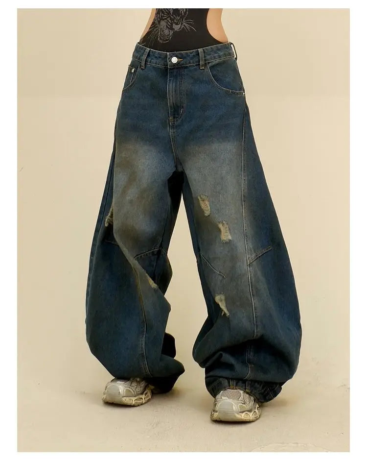 Trendy Loose Retro Wide Leg Jeans