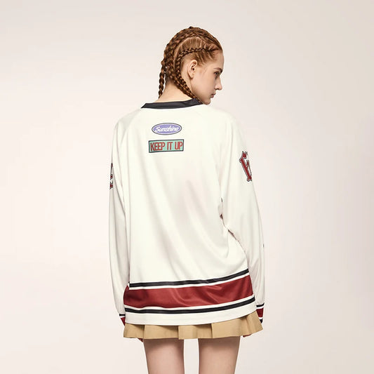 Retro Oversized Sports Letter Printed T-Shirt