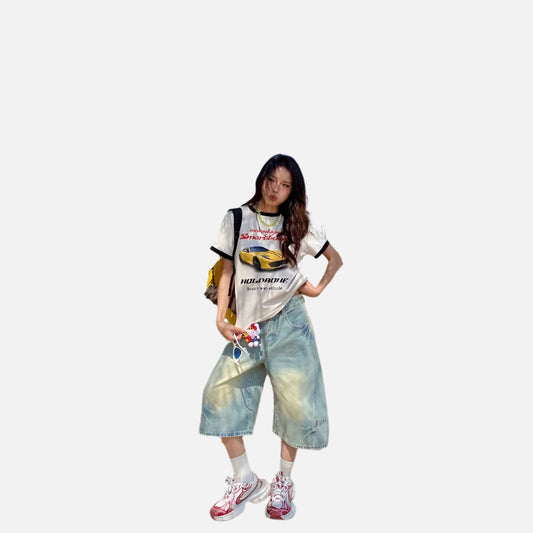 Light Blue Oversize Cargo Jeans