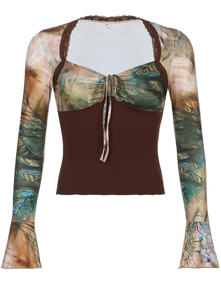 Vintage Sexy Print Cropped T-Shirt