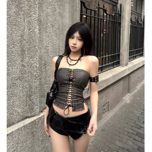 Vintage Heavy-Duty Strapless Corset Top