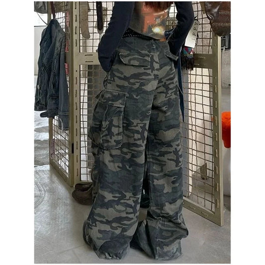 Vintage High Waist Military Green Jeans