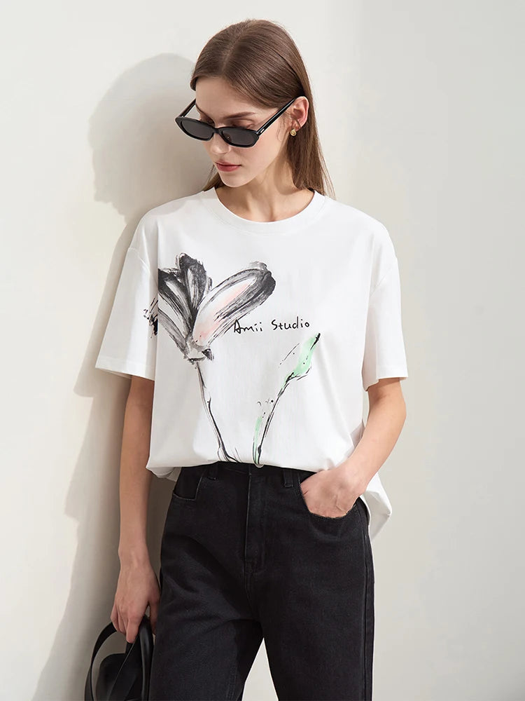 Ink Art Print O-Neck T-Shirt