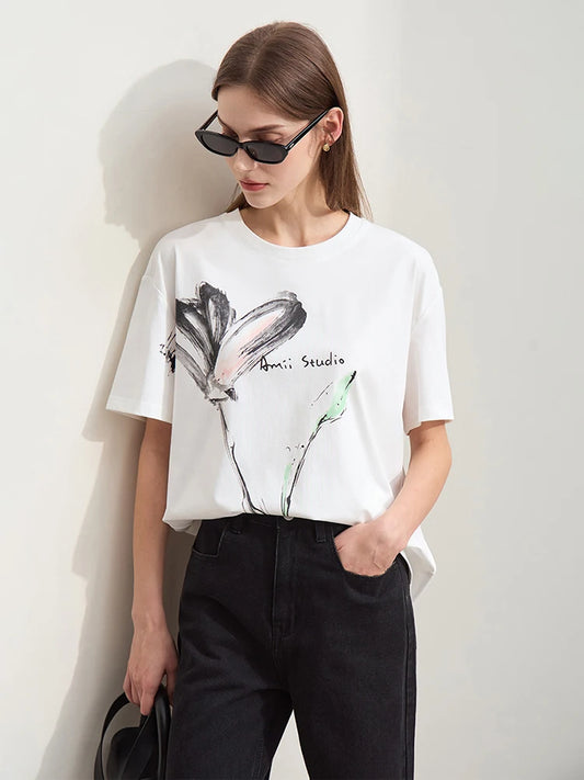 Ink Art Print O-Neck T-Shirt