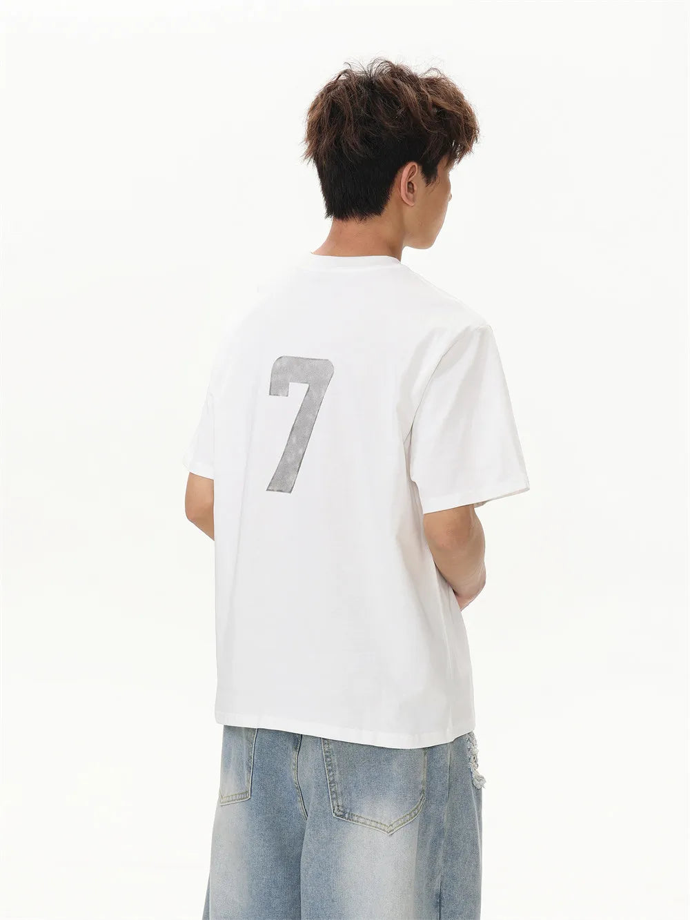 Retro Loose Crew Neck Letter T-Shirt