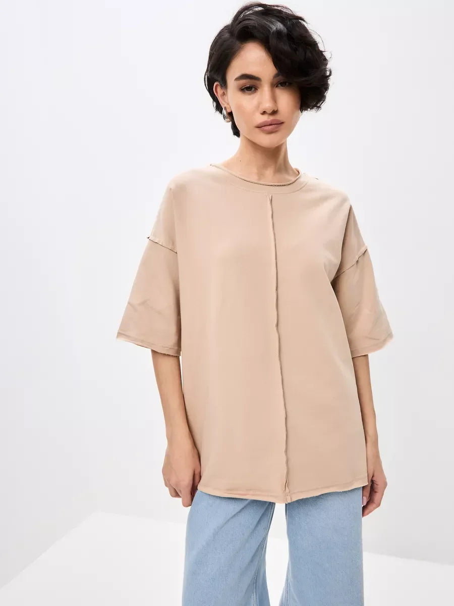 Soft Pink Oversized Cotton Women's T-Shirt