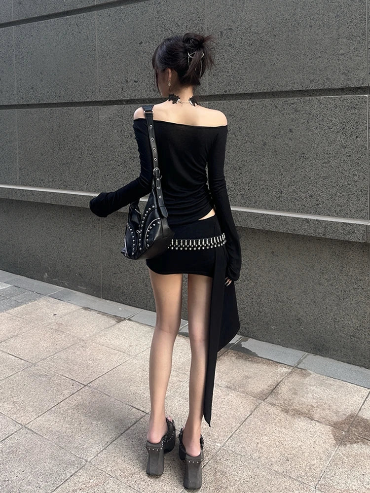 Vintage Gothic Slim Fit Long T-Shirt